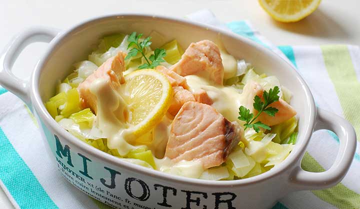 Blanquette de la mer au saumon et poireau