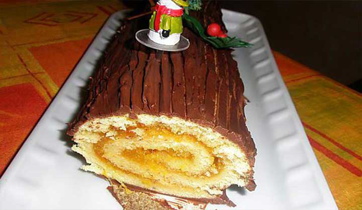 Bûche de Noël à la marmelade d’orange épicée