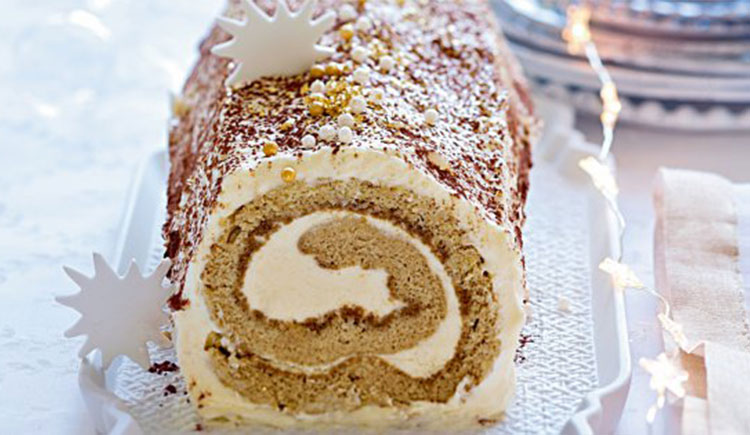 Bûche de Noël tiramisu au mascarpone pour noël