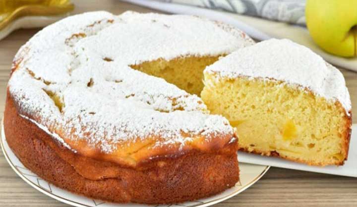 Gâteau aux pommes ricotta et yaourt parfumé et moelleux