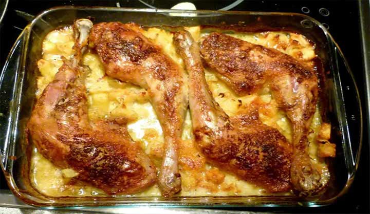 Gratin de cuisses de poulet