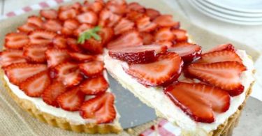 Tarte aux fraises et au chocolat blanc