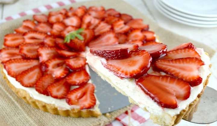 Tarte aux fraises et au chocolat blanc