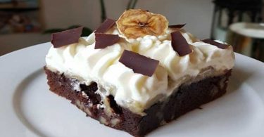 Brownies chocolat banane chantilly