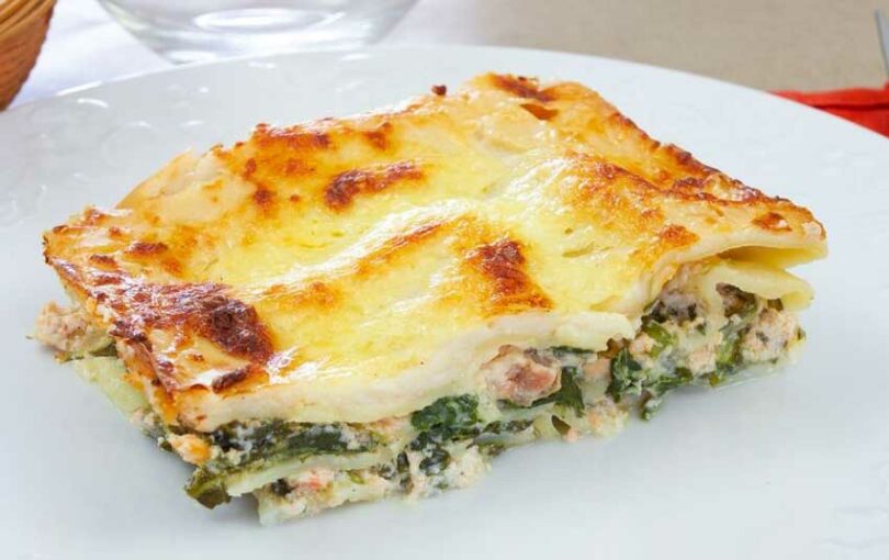 Lasagnes au saumon et aux épinards