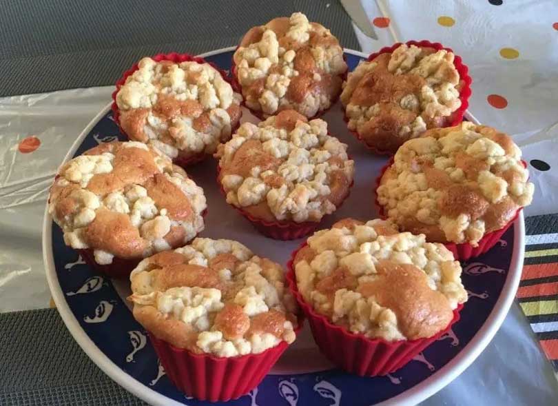 Muffins aux pommes façon crumble